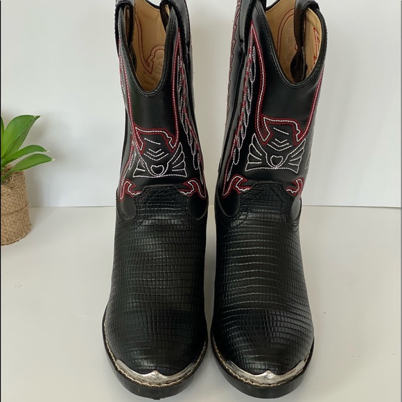 Durango Boots Black Lizard Print Western kids 3 - Picture 2 of 8